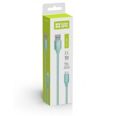 Дата кабель USB 2.0 AM to Micro 5P 1.0m mint ColorWay (CW-CBUM002-MT) - Фото