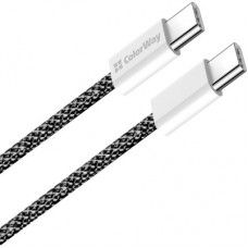 Дата кабель USB-C to USB-C 1.0m 60W 3.0А black ColorWay (CW-CBPDCC061-BK) - Фото