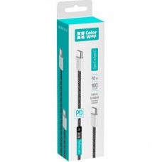 Дата кабель USB-C to USB-C 1.0m 60W 3.0А black ColorWay (CW-CBPDCC061-BK) - Фото