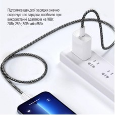 Дата кабель USB-C to USB-C 1.0m 60W 3.0А black ColorWay (CW-CBPDCC061-BK) - Фото