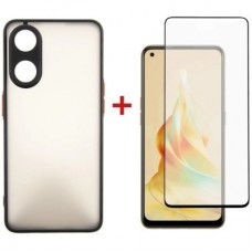 Чехол для мобильного телефона Dengos Kit for OPPO Reno 8T case + glass (Black) (DG-KM-33) - Фото