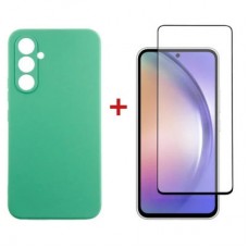 Чохол для мобільного телефона Dengos Kit for Samsung Galaxy A54 5G case + glass (Mint) (DG-KM-43) - Фото