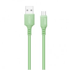 Дата кабель USB 2.0 AM to Micro 5P 1.0m soft silicone green ColorWay (CW-CBUM042-GR) - Фото