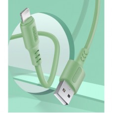 Дата кабель USB 2.0 AM to Micro 5P 1.0m soft silicone green ColorWay (CW-CBUM042-GR) - Фото
