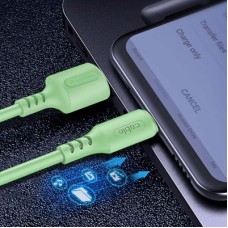 Дата кабель USB 2.0 AM to Micro 5P 1.0m soft silicone green ColorWay (CW-CBUM042-GR) - Фото