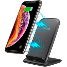 Зарядний пристрій Choetech 15W Fast Wireless Charging Stand 2coils black (T555-F-BK) - Фото