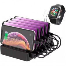Зарядний пристрій Choetech 6xUSB 68 W Charing Station (6xUSB-A) 2xMicroUSB 2xLighting 2xUCB-C (Q3008-EU-BK) - Фото