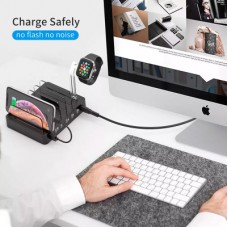 Зарядний пристрій Choetech 6xUSB 68 W Charing Station (6xUSB-A) 2xMicroUSB 2xLighting 2xUCB-C (Q3008-EU-BK) - Фото