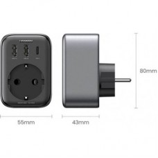 Зарядний пристрій Ugreen 3xUSB 30 W Outlet Extender (2xUSB-A+USB-C) CD314 (90613) - Фото