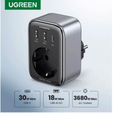 Зарядний пристрій Ugreen 3xUSB 30 W Outlet Extender (2xUSB-A+USB-C) CD314 (90613) - Фото