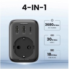 Зарядний пристрій Ugreen 3xUSB 30 W Outlet Extender (2xUSB-A+USB-C) CD314 (90613) - Фото