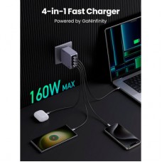 Зарядний пристрій Ugreen 4xUSB 160 W (3xUSB-C + USB-A) Gan Nexode Pro X763 (25877) - Фото