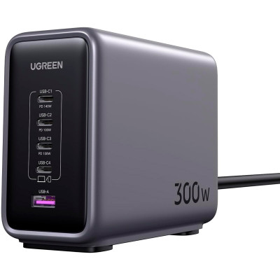 Зарядний пристрій Ugreen 5xUSB 300 W Nexode (5xUSB-C) CD333 (90903B)