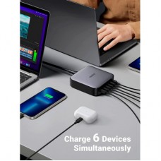 Зарядний пристрій Ugreen 6xUSB 200 W (4xUSB-C+2xUSB-A) Gan CD271 (40914) - Фото