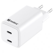 Зарядний пристрій Sandberg 2xUSB 65 W (2xUSB-C) Gan III (441-56) - Фото