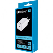Зарядний пристрій Sandberg 2xUSB 65 W (2xUSB-C) Gan III (441-56) - Фото