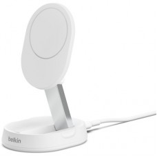 Зарядний пристрій Belkin 15W Magnetic Stand Qi2 20 W adapter USB-C white (WIA008VFWH)
