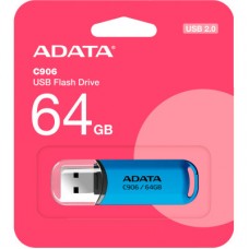 USB флеш накопитель ADATA 64GB C906 Blue USB 2.0 (AC906-64G-RWB) - Фото