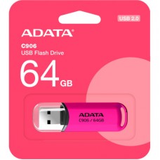 USB-флеш накопичувач ADATA 64 GB C906 Pink USB 2.0 (AC906-64G-RPP) - Фото