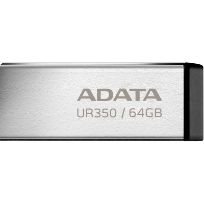 USB флеш накопитель ADATA 64GB UR350 Silver-Black USB 3.2 (UR350-64G-RSR/BK)
