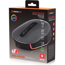 Мышка REAL-EL RM-470W Wireless/Bluetooth Dark Gray (EL123200049) - Фото