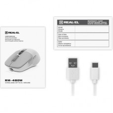 Мышка REAL-EL RM-480W Wireless/Bluetooth White (EL123200050) - Фото