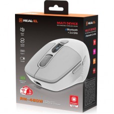 Мышка REAL-EL RM-480W Wireless/Bluetooth White (EL123200050) - Фото