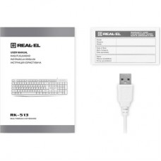 Клавіатура REAL-EL RK-513 USB White (EL123100047) - Фото
