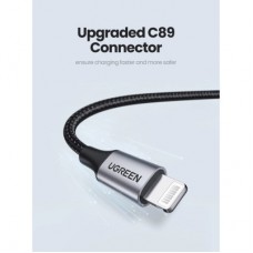 Дата кабель USB 2.0 AM to Lightning 2.0m US199 2.4A Black Ugreen (60158) - Фото