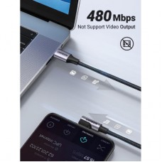 Дата кабель USB-C to USB-C 3.0m 60W US255 90-degree Angle Black Ugreen (80714) - Фото