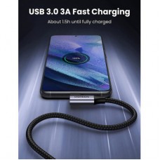 Дата кабель USB 3.0 AM to Type-C 1.0m 60W US385 90-degree Black Ugreen (20299) - Фото