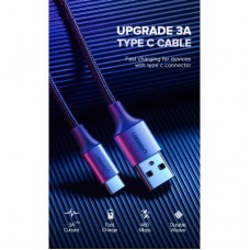 Дата кабель USB 2.0 AM to Type-C 3.0m 3.0A 18W US288 Space Gray Ugreen (60408) - Фото