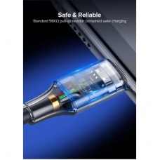 Дата кабель USB 2.0 AM to Type-C 3.0m 3.0A 18W US288 Space Gray Ugreen (60408) - Фото