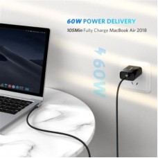 Дата кабель USB-C to USB-C 2.0m 60 W US255 Black Gray Ugreen (50125) - Фото