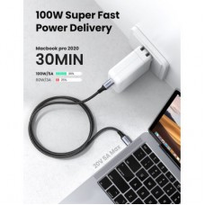 Дата кабель USB-C to USB-C 3.0m 5A 100W US316 Black Ugreen (90120) - Фото