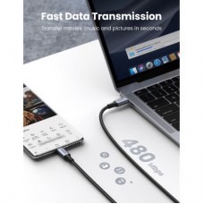 Дата кабель USB-C to USB-C 3.0m 5A 100W US316 Black Ugreen (90120) - Фото