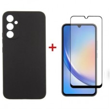 Чохол для мобільного телефона Dengos Kit for Samsung Galaxy A34 5G case + glass (Black) (DG-KM-41) - Фото