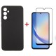 Чохол для мобільного телефона Dengos Kit for Samsung Galaxy A34 5G case + glass (Black) (DG-KM-41)