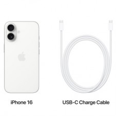 Мобильный телефон Apple iPhone 16 128GB White (MYE93) - Фото