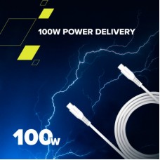Дата кабель USB-C to USB-C 2.0m CC100SC 100W 2m White Canyon (CNS-CC100SC20W) - Фото