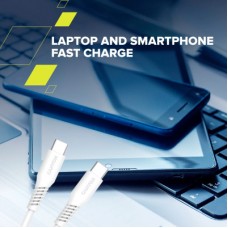 Дата кабель USB-C to USB-C 2.0m CC100SC 100W 2m White Canyon (CNS-CC100SC20W) - Фото