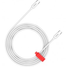 Дата кабель USB-C to USB-C 2.0m CC60AB 60W Braided White Canyon (CND-CC60AB20W) - Фото