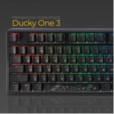 Клавиатура Ducky One 3 Cherry MX Blue RGB UA USB Black (DKON2108ST-CUAPXCLAWSC1) - Фото