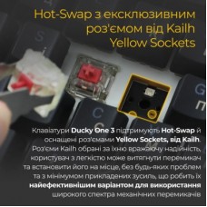Клавиатура Ducky One 3 Cherry MX Blue RGB UA USB Black (DKON2108ST-CUAPXCLAWSC1) - Фото