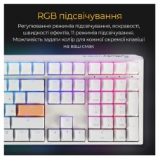 Клавиатура Ducky One 3 Cherry MX Blue RGB UA USB White (DKON2108ST-CUAPXPWWWSC1) - Фото