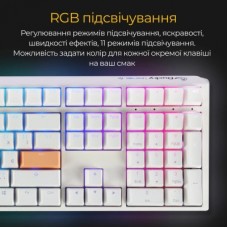 Клавіатура Ducky One 3 Cherry MX Brown RGB UA USB White (DKON2108ST-BUAPXPWWWSC1) - Фото
