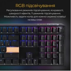 Клавіатура Ducky One 3 Cherry MX Red RGB UA USB Black (DKON2108ST-RUAPXCLAWSC1) - Фото