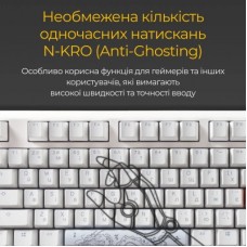 Клавіатура Ducky One 3 Cherry MX Red RGB UA USB White (DKON2108ST-RUAPXPWWWSC1) - Фото