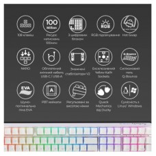 Клавиатура Ducky One 3 Cherry MX Speed Silver RGB UA USB White (DKON2108ST-PUAPXPWWWSC1) - Фото