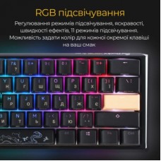 Клавиатура Ducky One 3 Mini Cherry MX Brown RGB UA USB Black (DKON2161ST-BUAPXCLAWSC1) - Фото